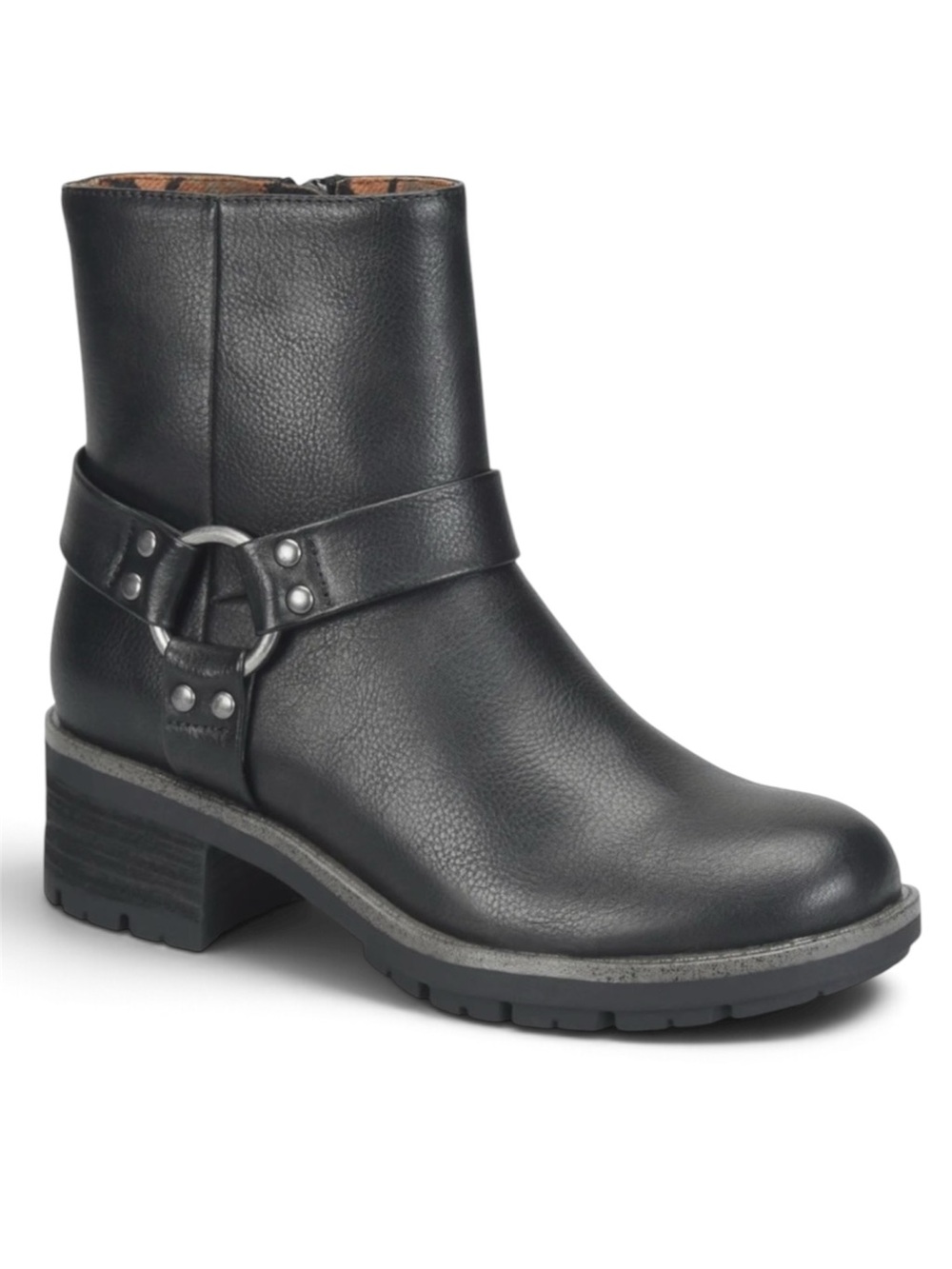 b.o.c. Shai Black Leather Harness Ankle Bootie Size: 6.5